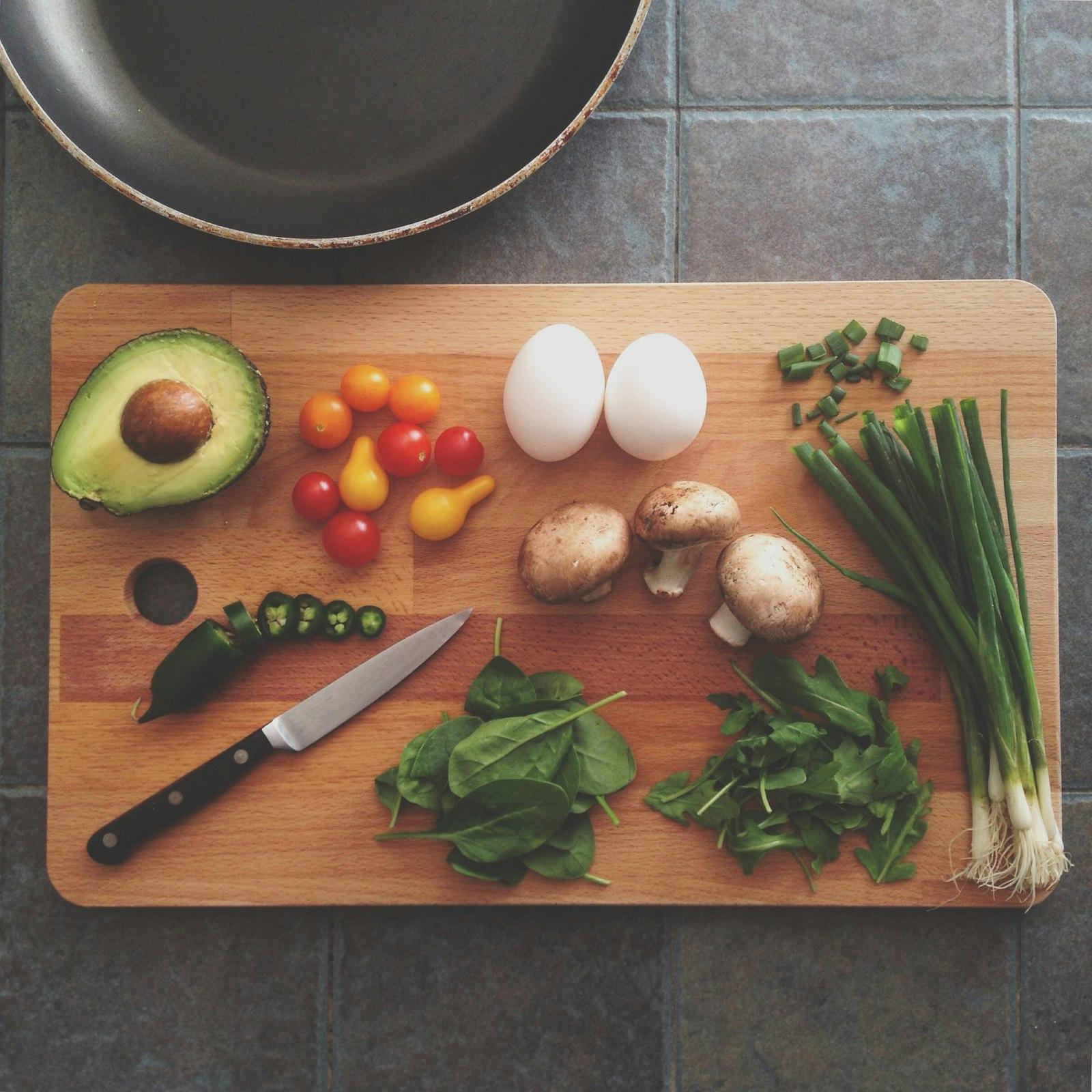 Colorful fresh vegetables and fruit